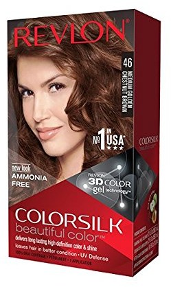 Revlon ColorSilk Haircolor, Medium Golden kasztan brązowy, 1-count (Pack of 3) by 309978695462