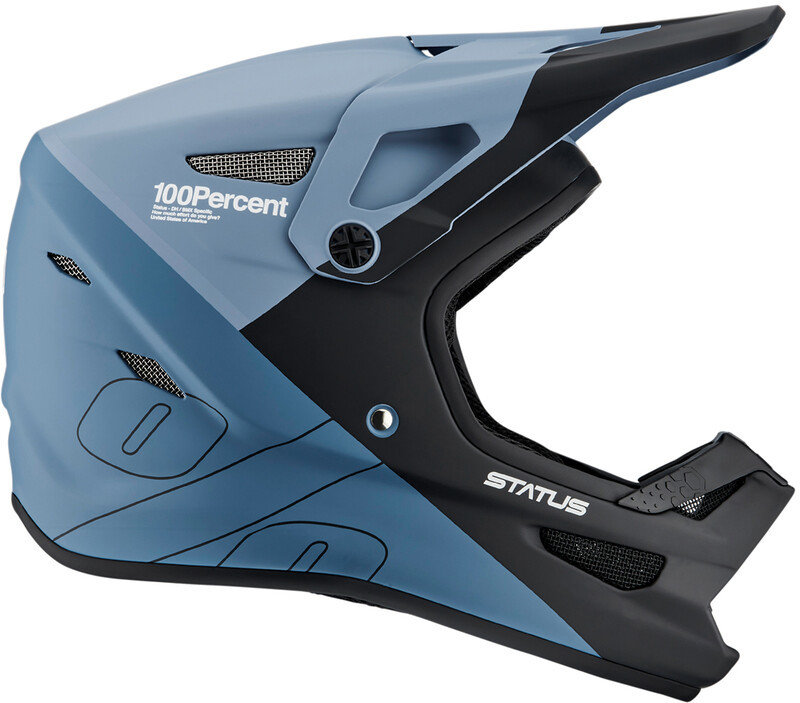 100% 100% Status Helmet, niebieski/czarny XS | 53-54cm 2022 Kaski Fullface i Downhill HU-HLT-2011-2432-XS