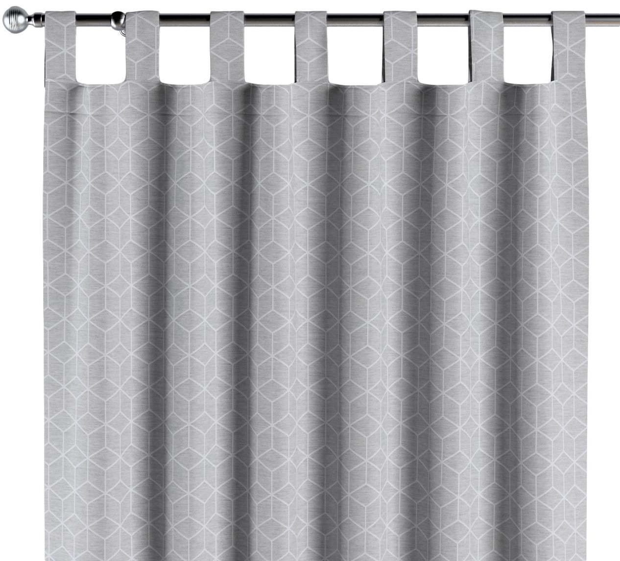 Dekoria pl pl Zasłona na szelkach 1 szt. wzór sześcianów na szarym tle 1szt 130 × 260 cm Sunny 310-143-50