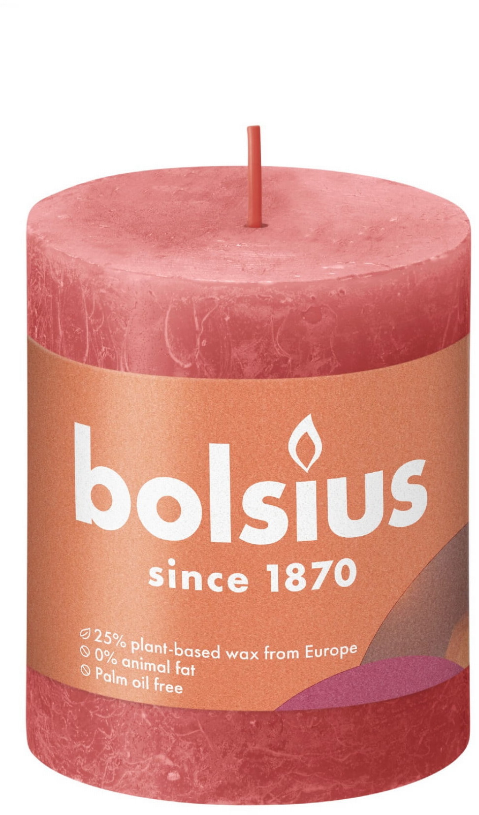 Bolsius Świeca Pieńkowa Rustic 8 cm KWIATOWY RÓŻ 148001