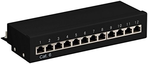 Goobay CAT 6 port Ethernet Patch Panel 12 STP ekranowane Czarny 1 szt. czarny