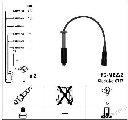 NGK Przewody zapłonowe 0757 RC-MB222