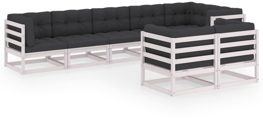 vidaXL 8-cz. zestaw wypoczynkowy do ogrodu, z poduszkami, lita sosna 3076705