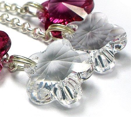 Arande SWAROVSKI długi komplet SREBRO FIOLET+Crystal 1213084920