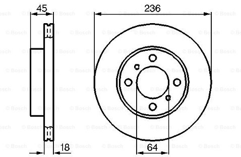 BOSCH Tarcza hamulcowa przednia, 0 986 478 572  0986478572