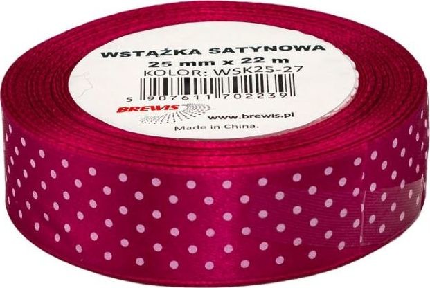 BREWIS BREWIS Wstążka satynowa BREWIS kropki 25mm WSK25-27 Brewis AC850BRW