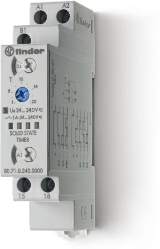 Przekaźnik czasowy 1NO 1A 24-240V AC/DC, SSR, uniwersalny (AI, DI, SW, BE, CE, DE) 80.71.0.240.0000 807102400000