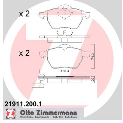 ZIMMERMANN Klocki hamulcowe - komplet 21911.200.1