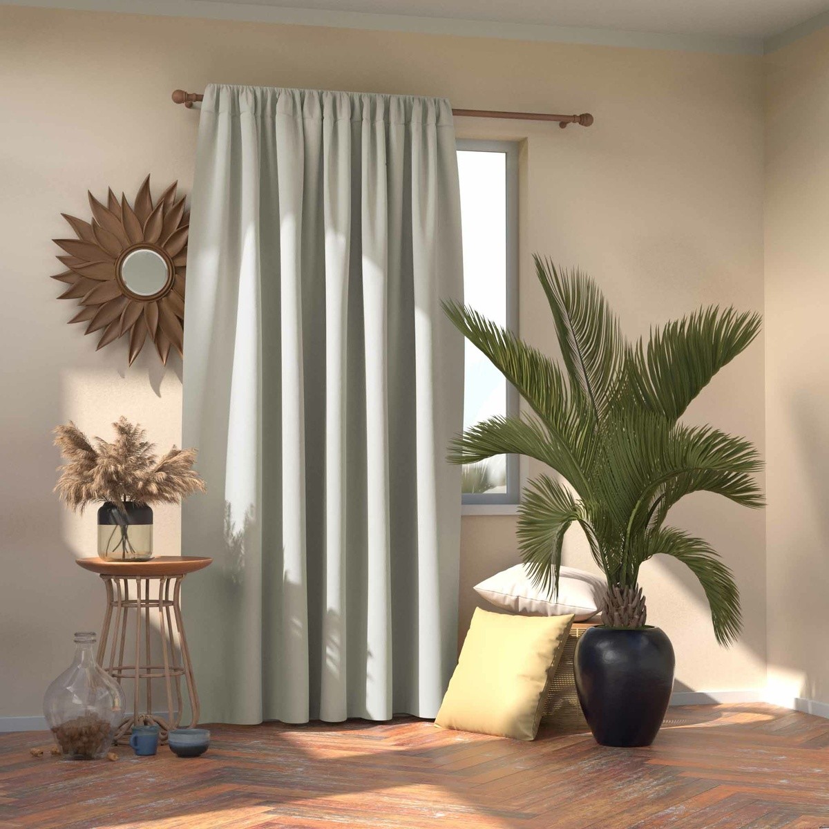 AmeliaHome Zasłona Blackout Oxford Pleat biały, 140 x 245 cm