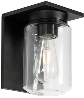 QAZQA Nowoczesna lampa ścienna czarna IP54 - Marshall