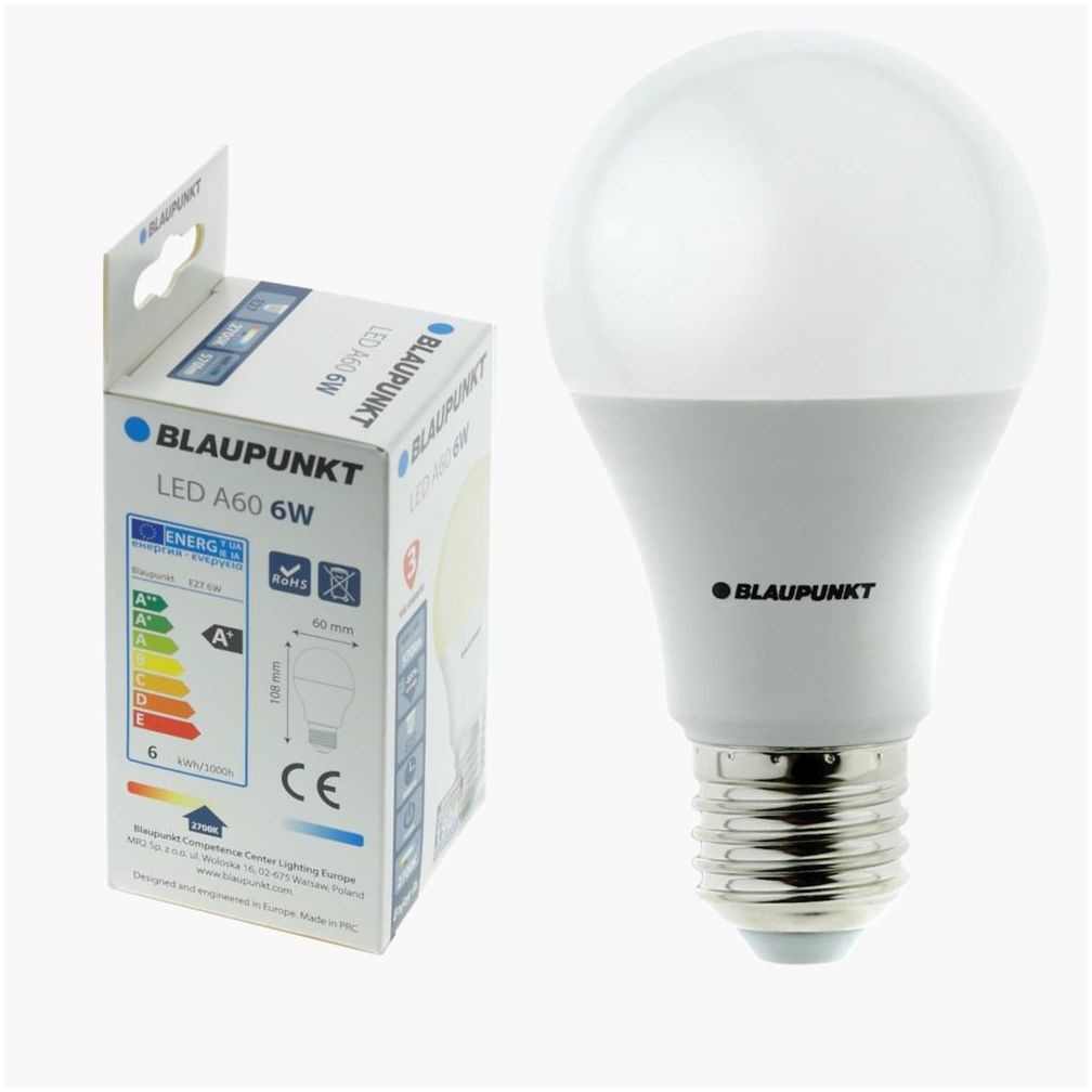 BLAUPUNKT Żarówka LED E27 6 W = 46 W 640 lm Ciepła biel Blaupunkt