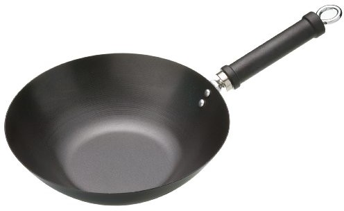 Kitchen Craft Pure Oriental Wok ze stali Carbon z powłoką zapobiegającą przywieraniu, 26,5 cm KCOR2