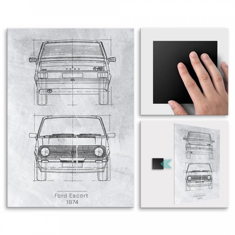 Pix4home Plakat metalowy Ford Escort Projekt Stone L POS-L-02444