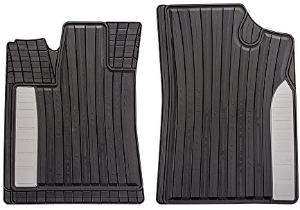 CarFashion Silverstone  263161 | mata we wszystkich warunkach AB1 | mata z przodu 2-częściowy zestaw | TPE mata gumowa CZARNA | kolorowy do pracy w trudnych warunkach gabon Szary | dywaniki samochodowe 263161