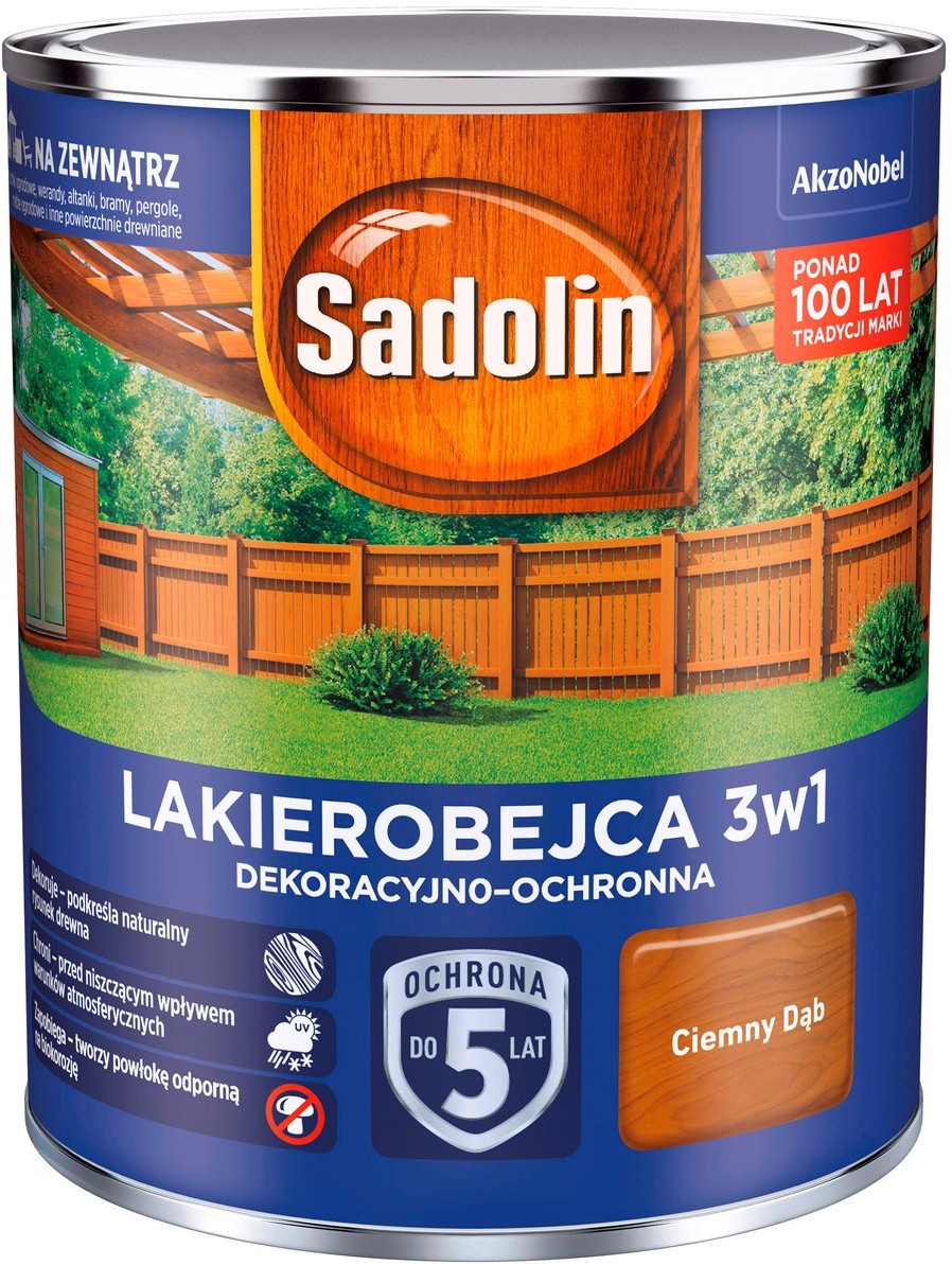 Sadolin Lakierobejca 3w1 ciemny dąb 0,7L