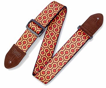 Levy's Levy's Leathers 5 cm poliestrowy pasek do gitary z gniazdem sześciokątnym; bordowy, czerwony i musztardowy MP2-007 MP2-007