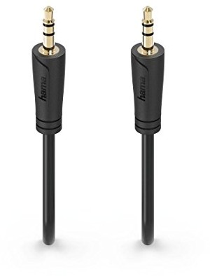 Hama Audio Cable, 1,5 m (3,5 mm wtyczka jack-wtyczka mini jack 3,5 MM wtyk Jack, wyjątkowo małe wtyki, kabel audio stereo, pozłacany), kabel połączeniowy Czarny 00181506