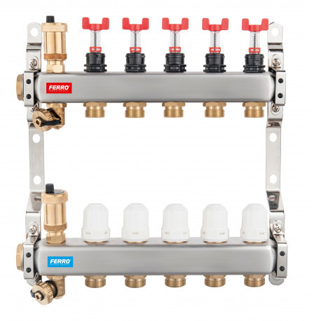 Ferro Rozdz. stal. 12-drog. zaw. termost. i przepł. 3/4" SN-RZPU12S SN-RZPU12S