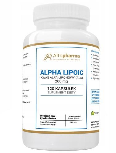 Altopharma Alpha Lipoic kwas alfa liponowy (ALA) 200 mg 120 kapsułek 1146152