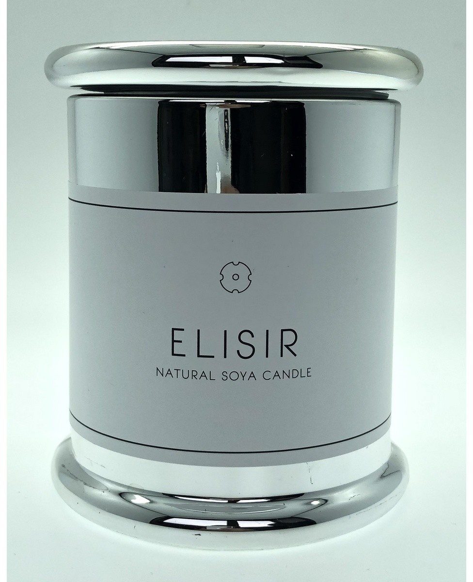 Maxxo Elisir Silver Świeca dekoracyjna, naturalny wosk