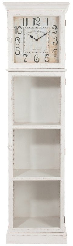 Zegar z gablotką, biały, 50x36x181 cm