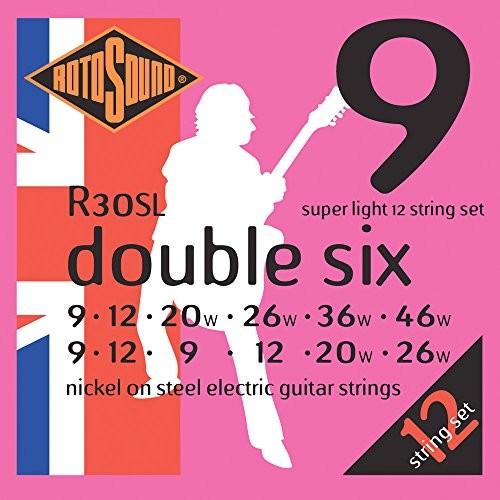 Rotosound rotos górne nikiel struny do 12-saitige E-akcesoria gitarowe Extra Light 8  8/10  10/14  8/24  11/32  17/40  22 R30XL