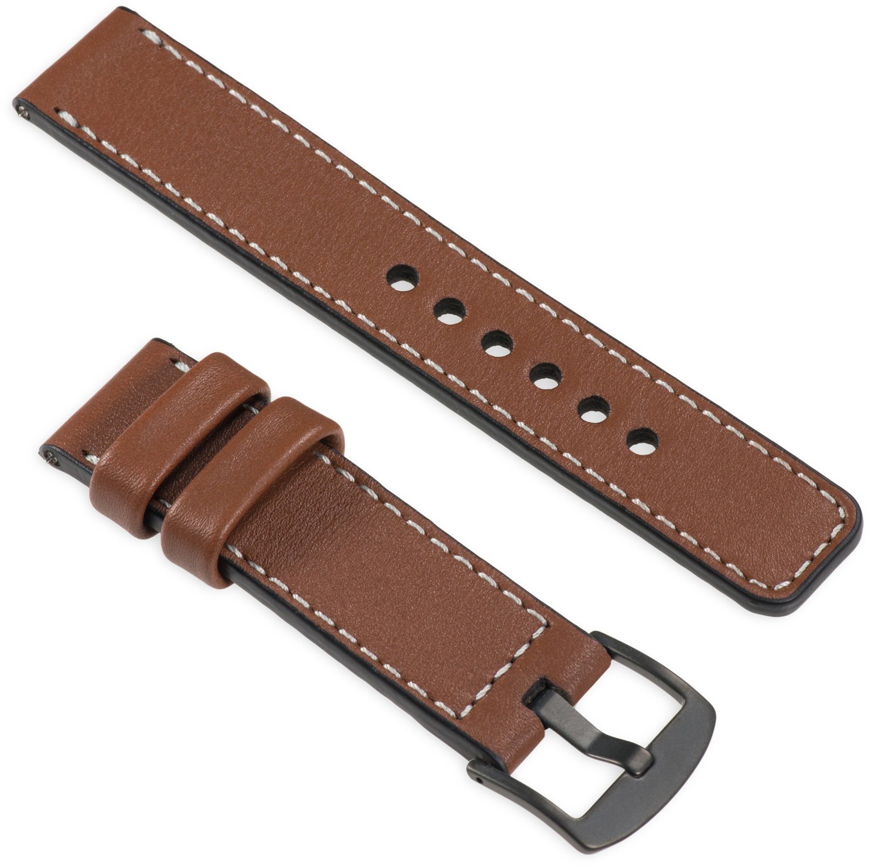 moVear Ekskluzywny Skórzany pasek 22mm do Huawei Watch GT / GT2 46mm | Brązowy  uBand C1, produkt POLSKI