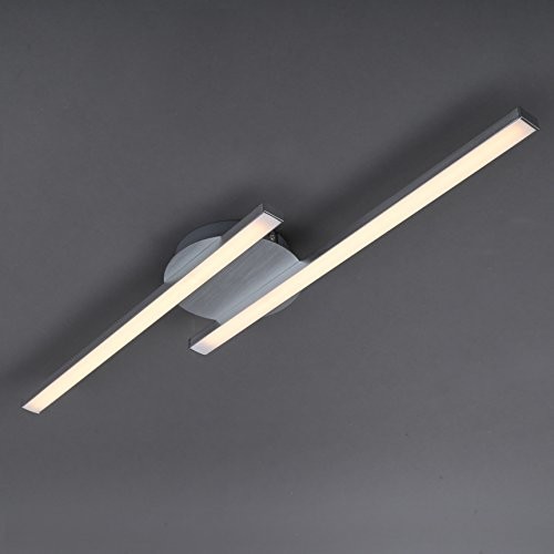 Briloner Leuchten 3257 029 lampa sufitowa LED, lampa sufitowa, 2-punktowa, 2 X 6 W, ciepłe białe światło, 55.4 cm, w kolorze aluminium, metal, 6 W, aluminium 3257-029