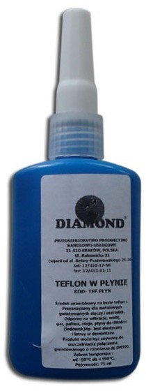 DIAMOND TEFLON W PŁYNIE DO GWINTÓW DIAMOND 75 ML AEROBOWY ŚRODEK USZCZELNIAJĄCY POŁĄCZENIA GWINTOWANE