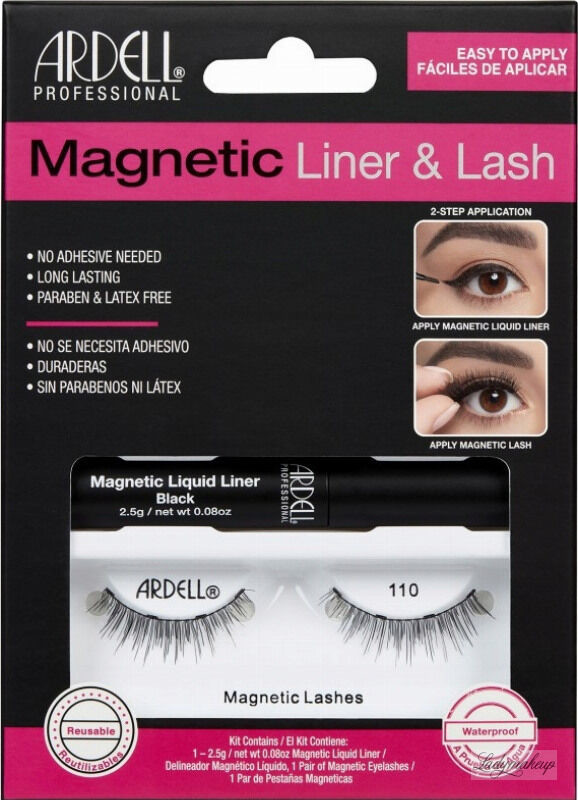 Ardell Magnetic Liner & Lash - Magnetyczny zestaw: Rzęsy na pasku + Eyeliner - 110