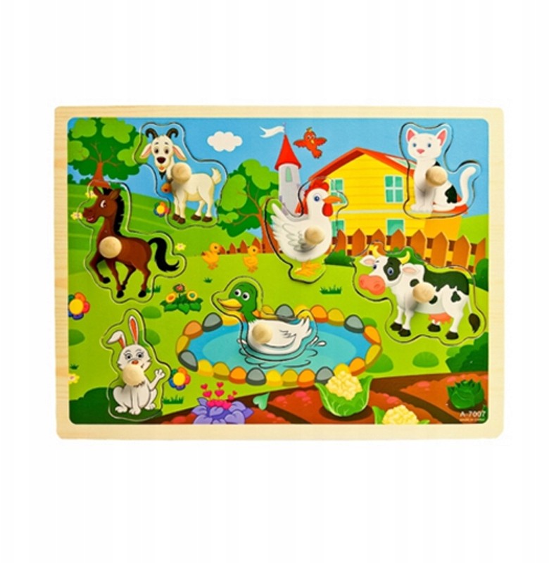 Edukacyjna Drewniana Układanka Figury Puzzle