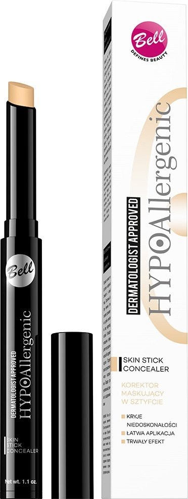 Bell HypoAllergenic Skin Stick Concealer, korektor maskujący w sztyfcie 02