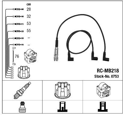 NGK Zestaw przewodów zapłonowych 0753