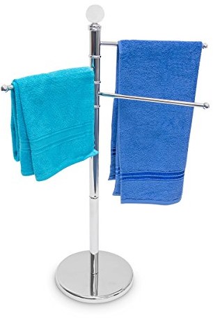 Relaxdays Ręcznik do rąk  podstawka z 3 ruchomymi drążki na ręczniki wieszak na ręczniki ręczniki kąpielowe i inne tekstylia o wyglądzie stali nierdzewnej z obracanym pręty może być również stosowany j 10019262