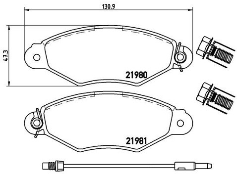 BREMBO Zestaw klocków hamulcowych, hamulce tarczowe P 56 038