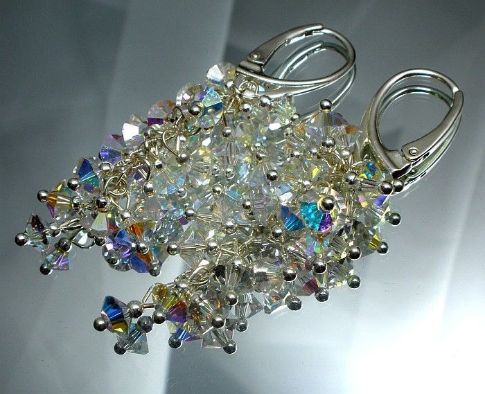 Swarovski PROMOCJA długie kolczyki SREBRO ślubne