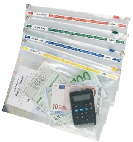 Snopake Zippa Bag worek Zipper A5 250 X 180 MM 25 sztuk przezroczysty/sortowane kolorystycznie SK11448