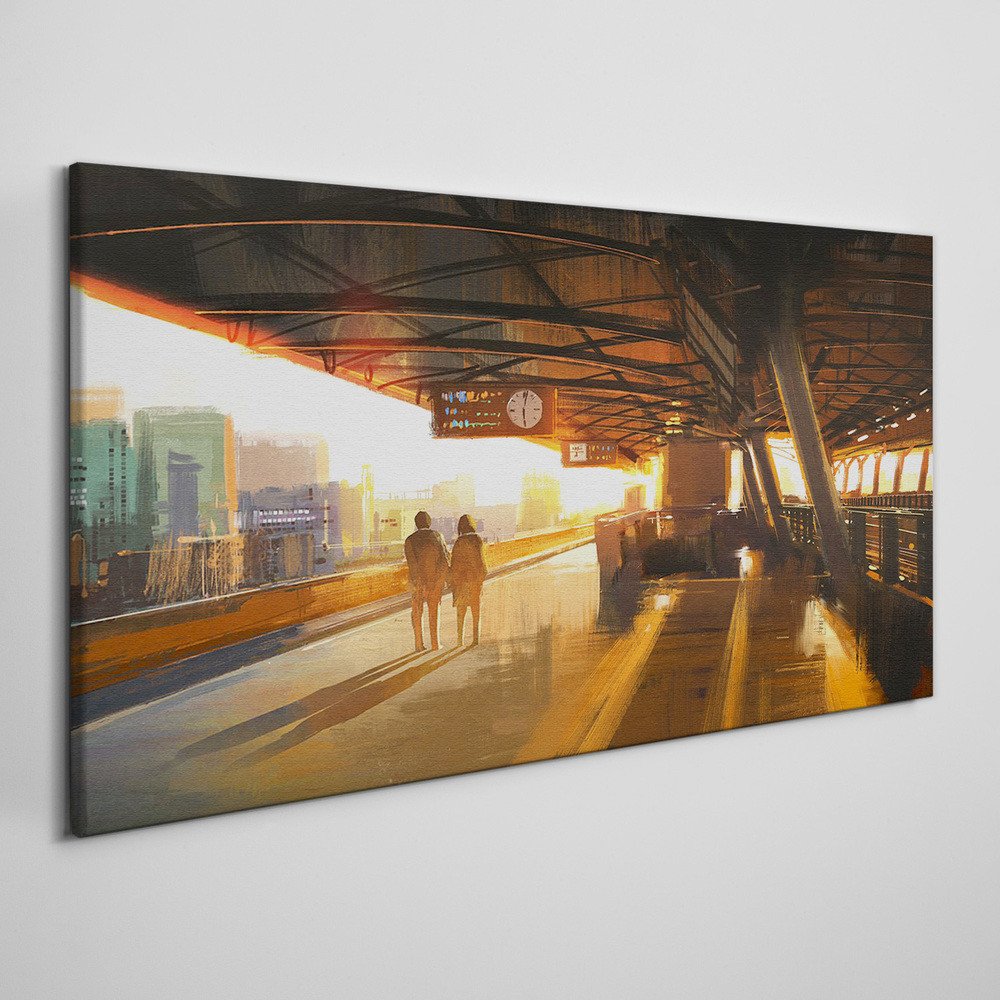 PL Coloray Obraz na Płótnie para zachód słońca 140x70cm