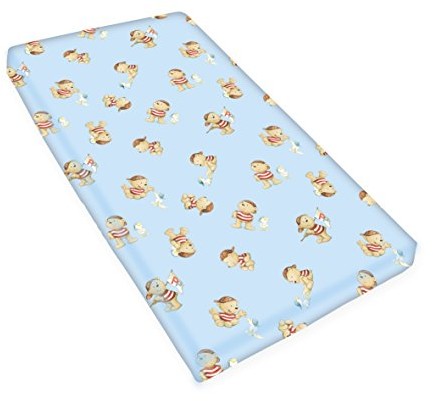 Herding 3008602275521 Pitzelpatz prześcieradło z gumką Double Pack prześcieradło z gumką, bawełna, niebieski, 70x140 cm 3008602275521