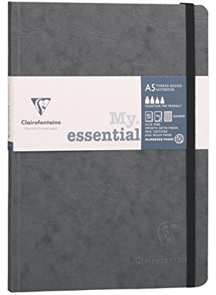 Clairefontaine Age Bag notatnik szyty pleców kwadratowa, szary 793425C
