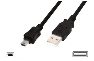 ASSMANN Kabel połączeniowy USB2.0 Canon USB A/miniUSB B 1m KKA5KUBU0270 [1650649]