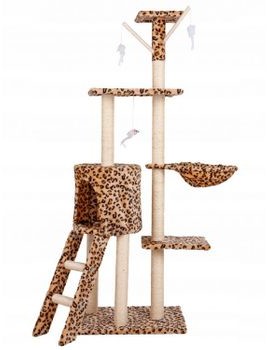 GoodHome Drapak dla kota domek drzewo legowisko 138cm xl Panterka DRAPAK01 LEO STANDAR