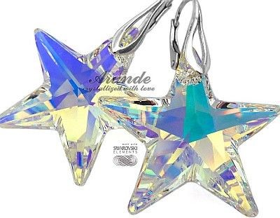 Swarovski New Piękne Duże Kolczyki Aurora Star