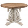 Clayre & Eef Stół Prowansalski Okrągły Kremowo-Brązowy CE5H0355
