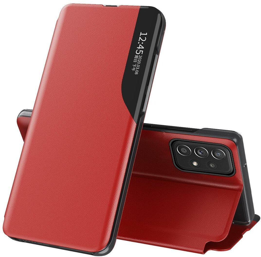 Hurtel Leather View Eco Case elegancki futerał etui z klapką i funkcją podstawki Samsung Galaxy A73 czerwony