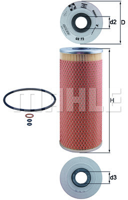 Mahle FILTR OLEJU KNECHT OX 72 D OX 72D