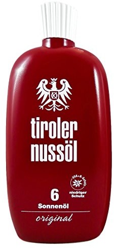 Tiroler Nussöl Tyrolska nussoel sonnenoel oryginalne wodoodporny LSF 6, 1er Pack (1 X 75 ML) 4250297400052