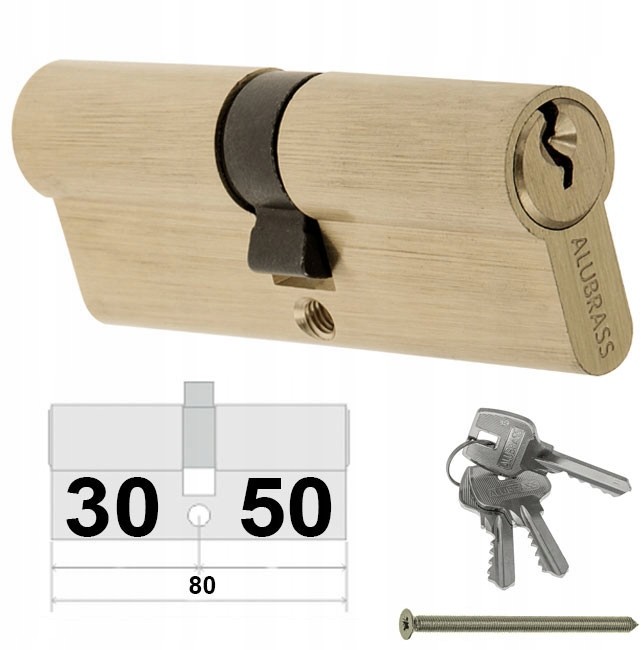 Wkładka Do Zamka 30/50 Alubrass Mosiądz Satyna