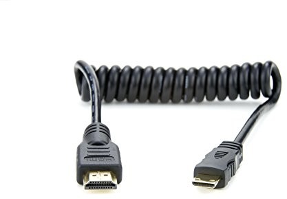 ATOMOS mini HDMI - full HDMI - Kabel spiralny, 30cm-45cm ATOMCAB008