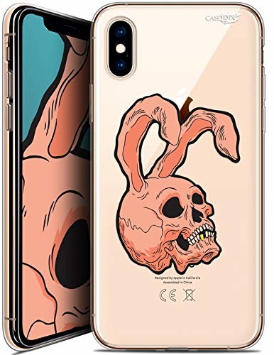 Caseink Etui ochronne do Apple iPhone XS/X, ultracienkie, motyw: Rabbit Skull CRYSPRNTIPHONEXRABBITSKULL